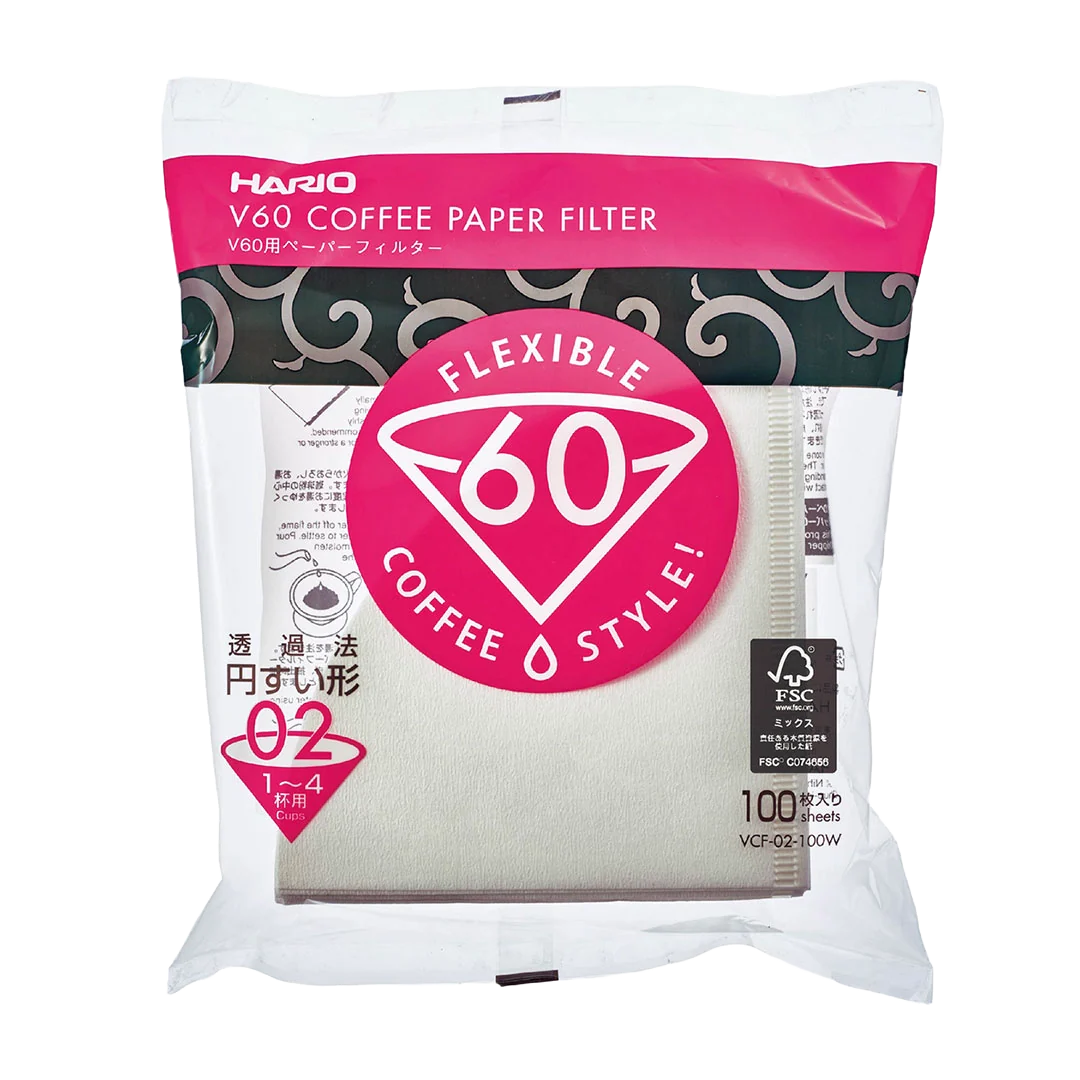 HARIO V60 Paper Coffee Filters – Size 02, White